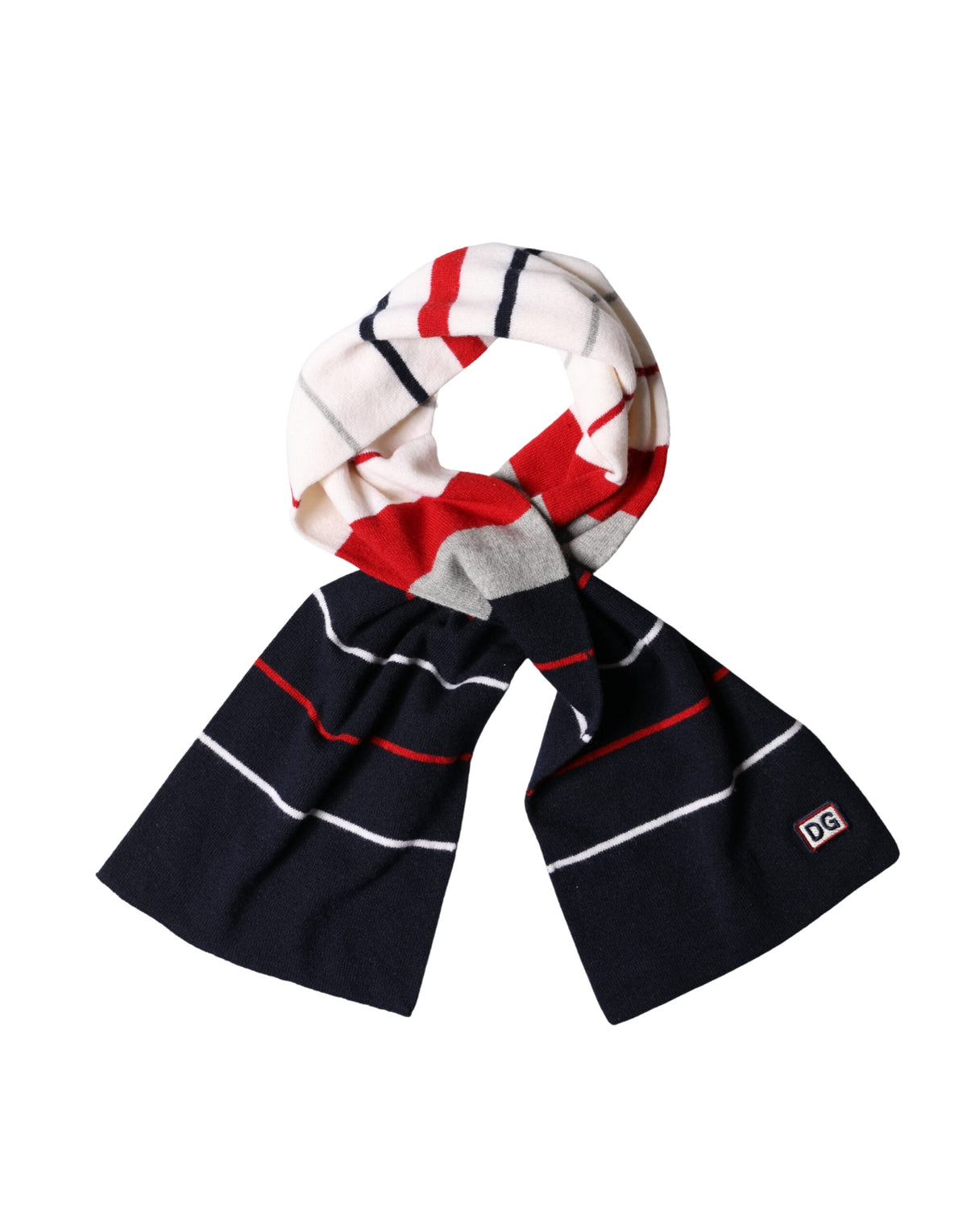 Dolce & Gabbana Multicolor Stripes Shawl Neck Wrap 119cm x 20cm  Scarf
