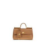 Dolce & Gabbana My Sicily Medium Tan Plongé Calf Leather Handbag