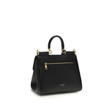Dolce & Gabbana Small My Sicily Handbag In Plongé Calfskin Leather Handbag Black
