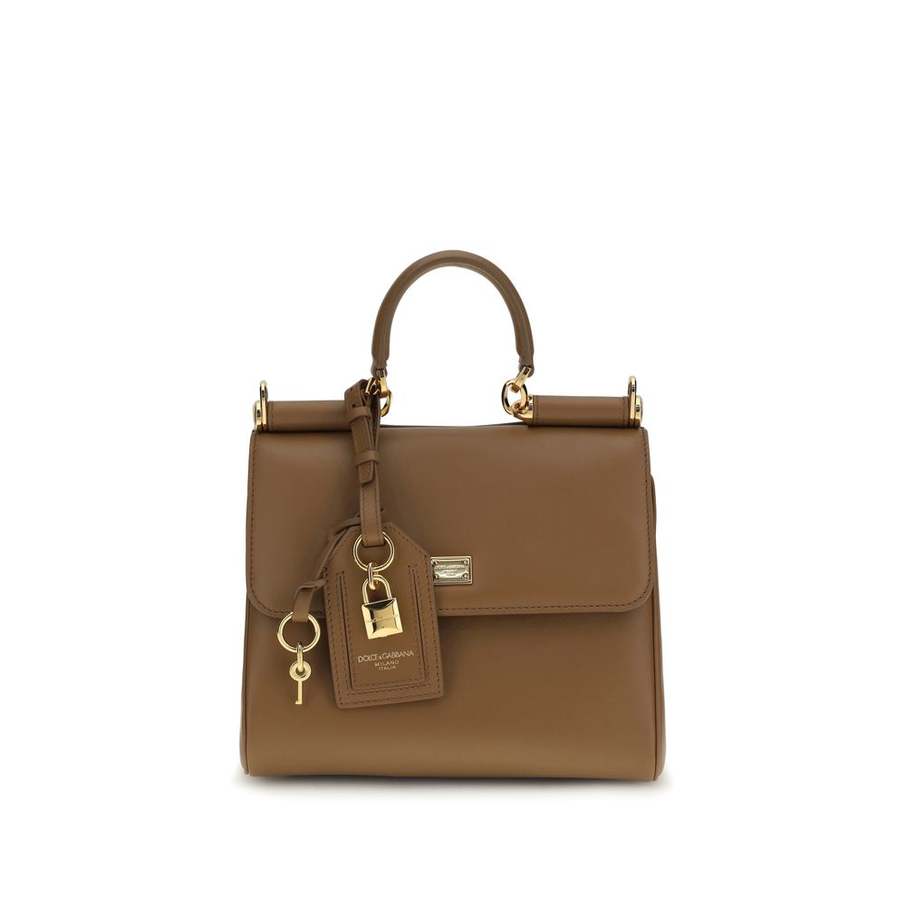 Dolce & Gabbana My Sicily Small Brown Calf Leather Bag