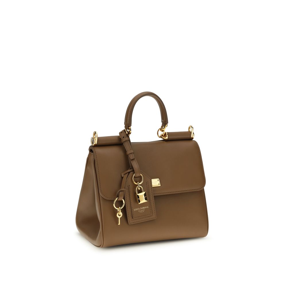 Dolce & Gabbana My Sicily Small Brown Calf Leather Bag