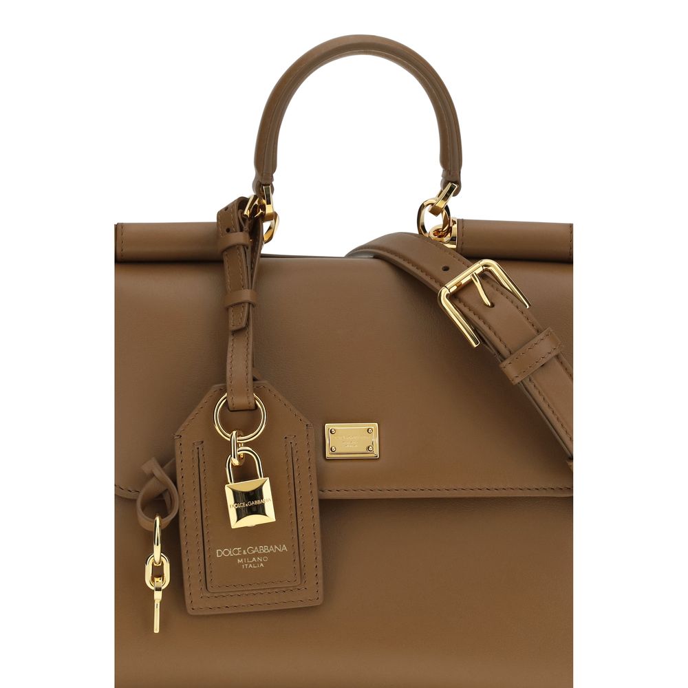Dolce & Gabbana My Sicily Small Brown Calf Leather Bag