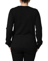 Dolce & Gabbana Black Wool Knit Button Cardigan Sweater