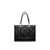 Archicannage Dior Essential Medium Black Leather Tote Bag