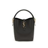 Saint Laurent Black Calf Leather Bos Taurus Backet Bag
