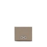 Ferragamo Gancini Compact Wallet In Taupe