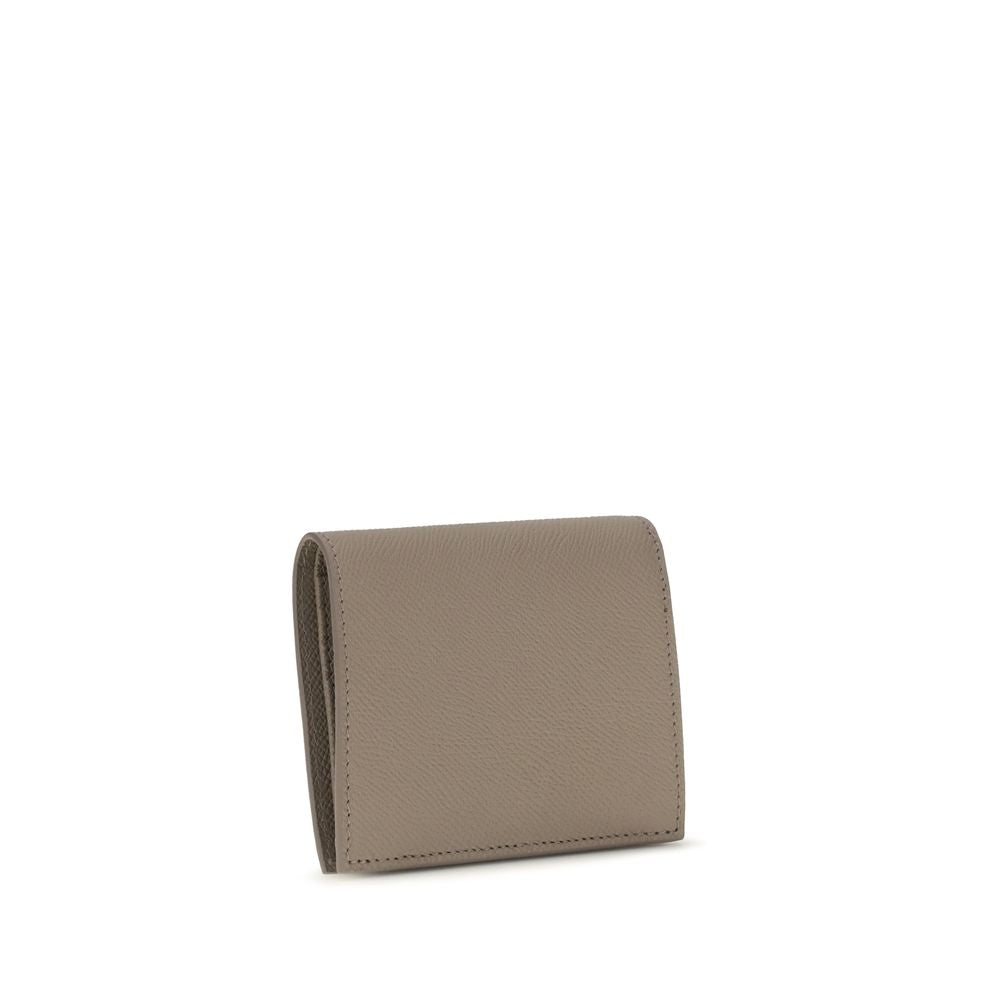 Ferragamo Gancini Compact Wallet In Taupe