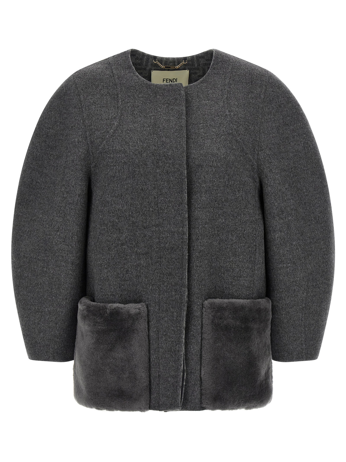 Fendi Gray Virgin Wool Coat