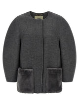 Fendi Gray Virgin Wool Coat