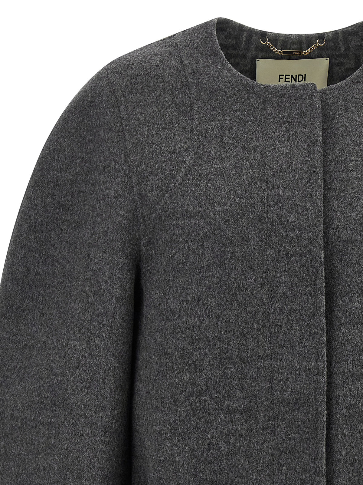 Fendi Gray Virgin Wool Coat