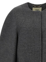 Fendi Gray Virgin Wool Coat