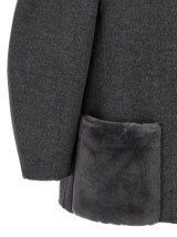 Fendi Gray Virgin Wool Coat