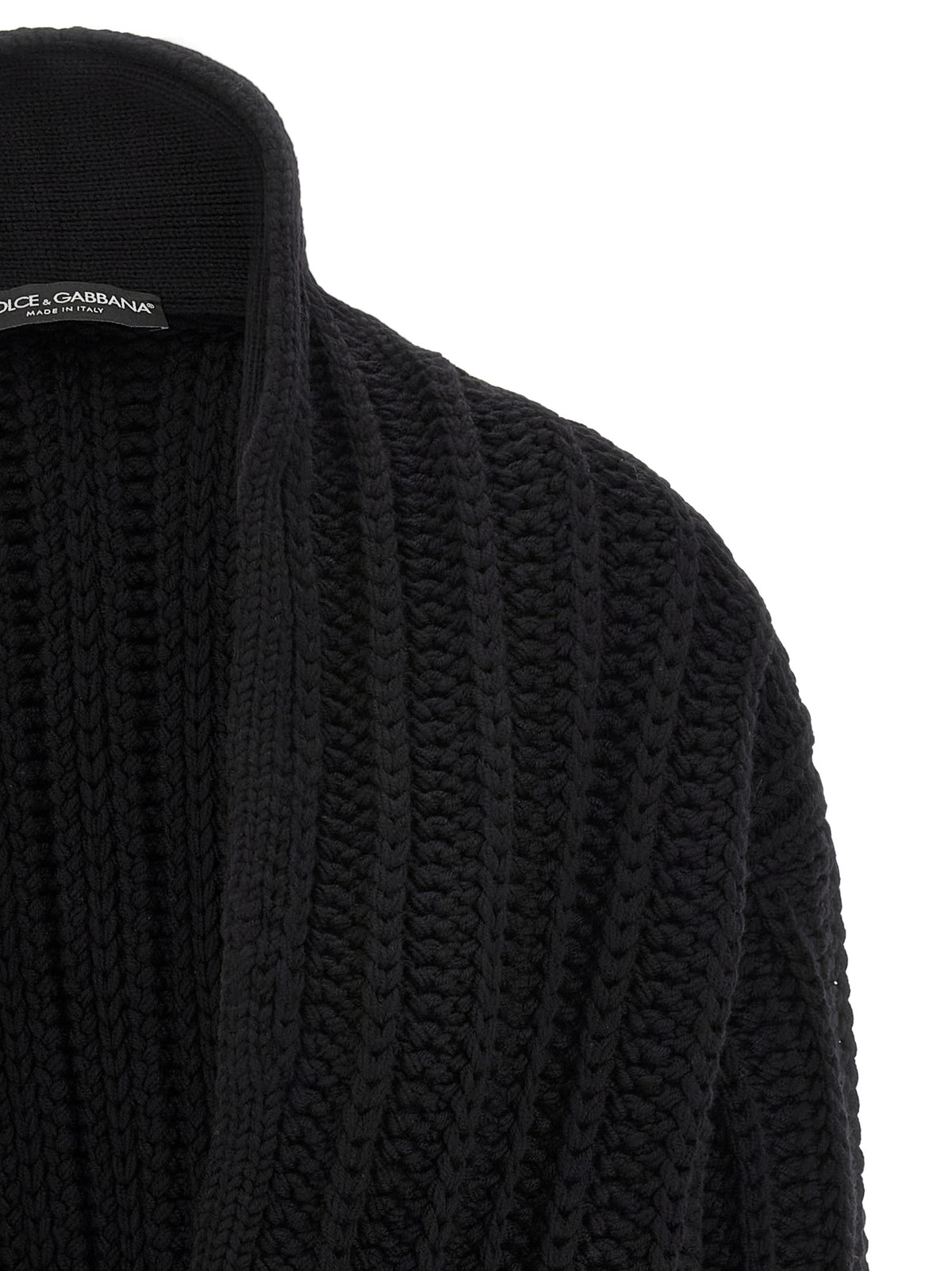 Dolce & Gabbana Black Virgin Wool Cardigan