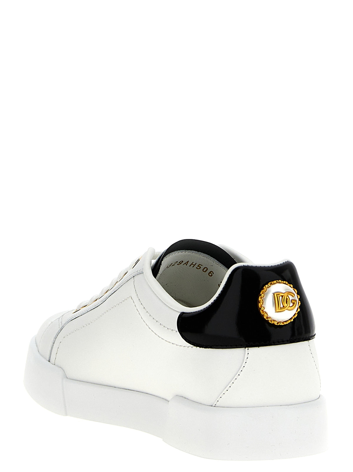 Dolce & Gabbana White Portofino Calfskin Nappa Low Top Sneakers