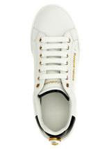 Dolce & Gabbana White Portofino Calfskin Nappa Low Top Sneakers