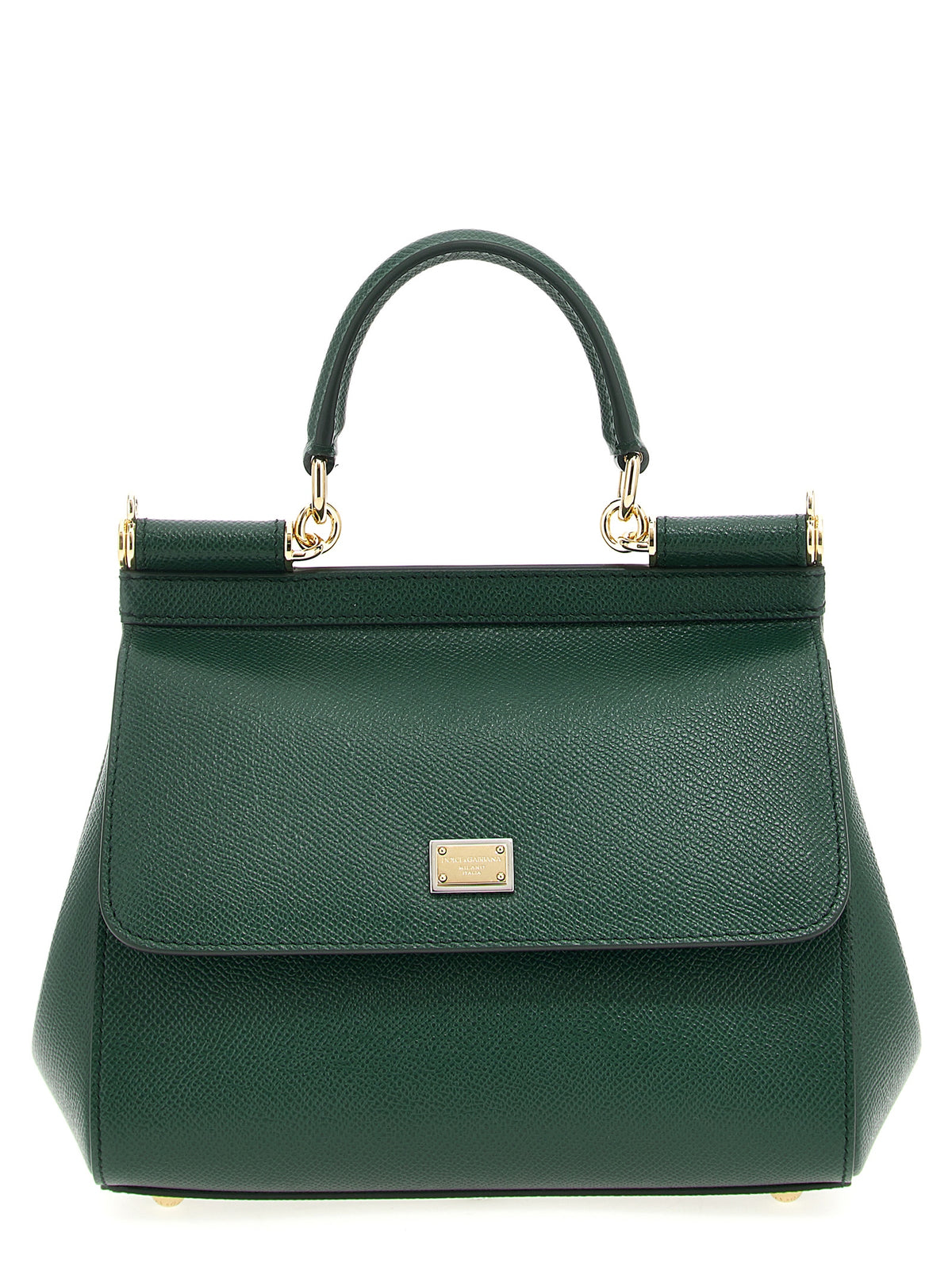 Dolce & Gabbana Small Sicily Dauphine Calfskin Handbag Green