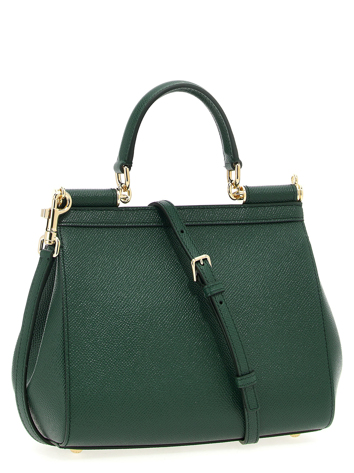Dolce & Gabbana Small Sicily Dauphine Calfskin Handbag Green