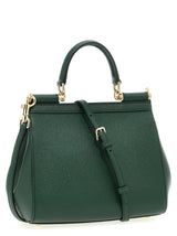 Dolce & Gabbana Small Sicily Dauphine Calfskin Handbag Green