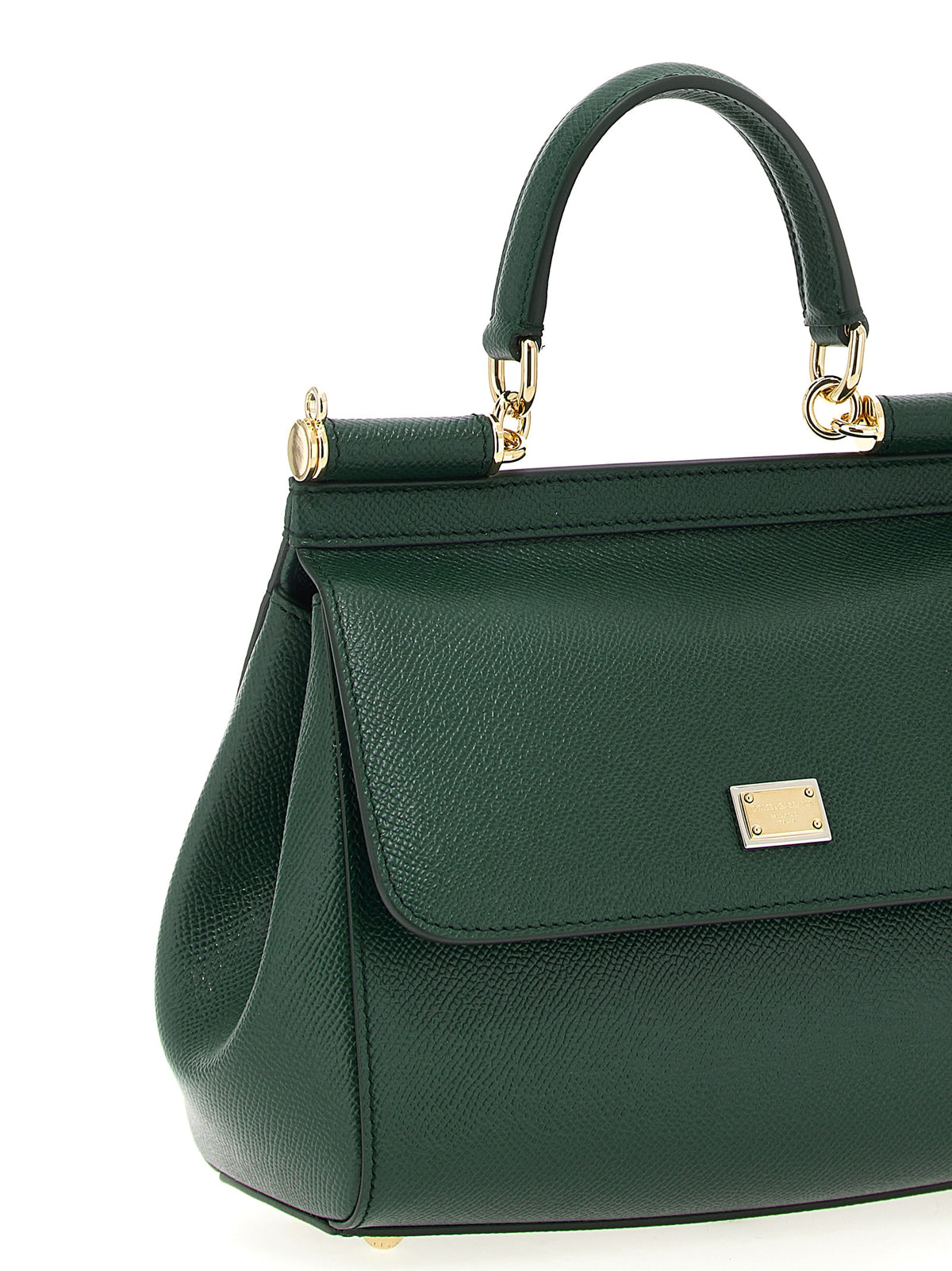 Dolce & Gabbana Small Sicily Dauphine Calfskin Handbag Green