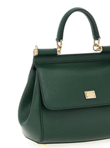 Dolce & Gabbana Small Sicily Dauphine Calfskin Handbag Green