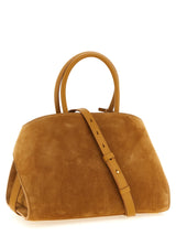 Ferragamo Hug Handbag Small Natural Brown Suede