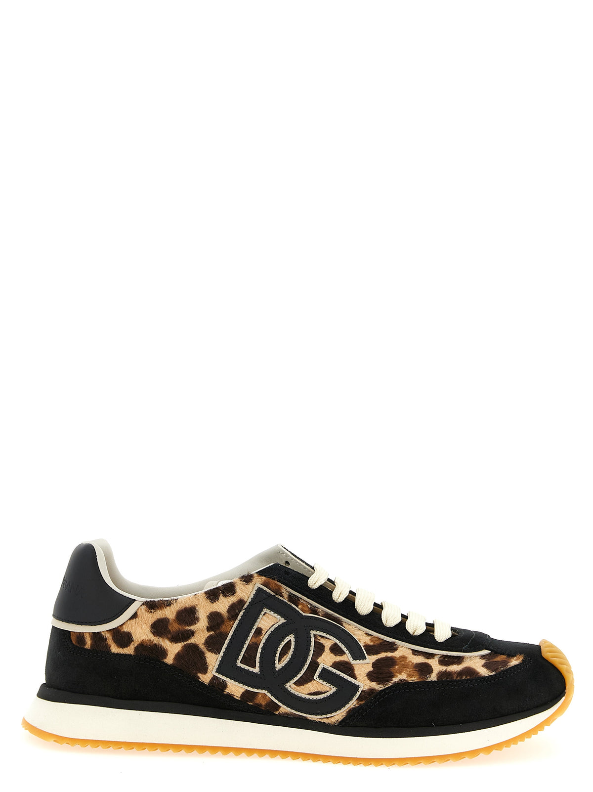 Dolce & Gabbana DG Cushion Leo-print Calfskin Low Top Sneakers
