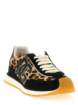 Dolce & Gabbana DG Cushion Leo-print Calfskin Low Top Sneakers