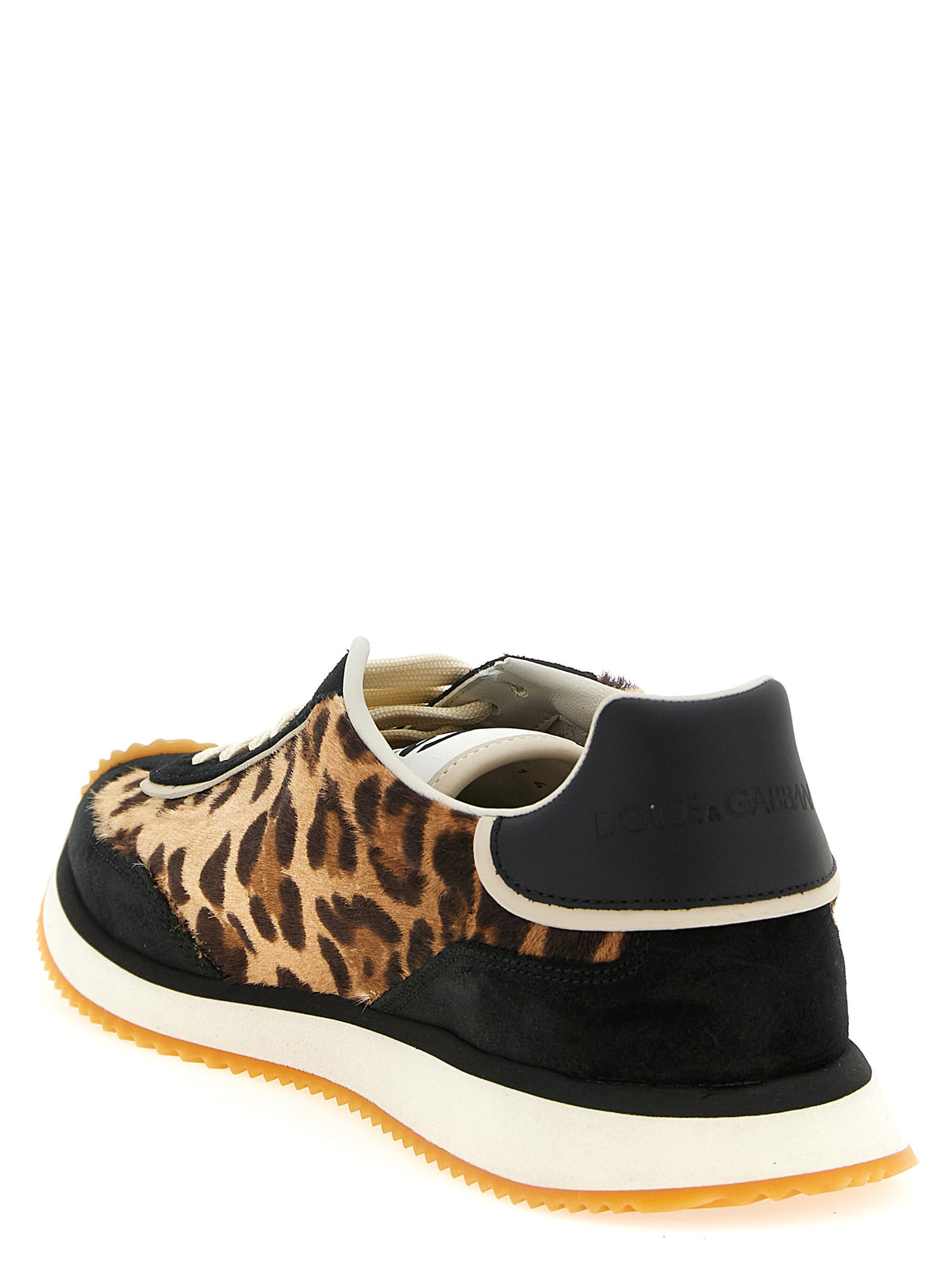 Dolce & Gabbana DG Cushion Leo-print Calfskin Low Top Sneakers