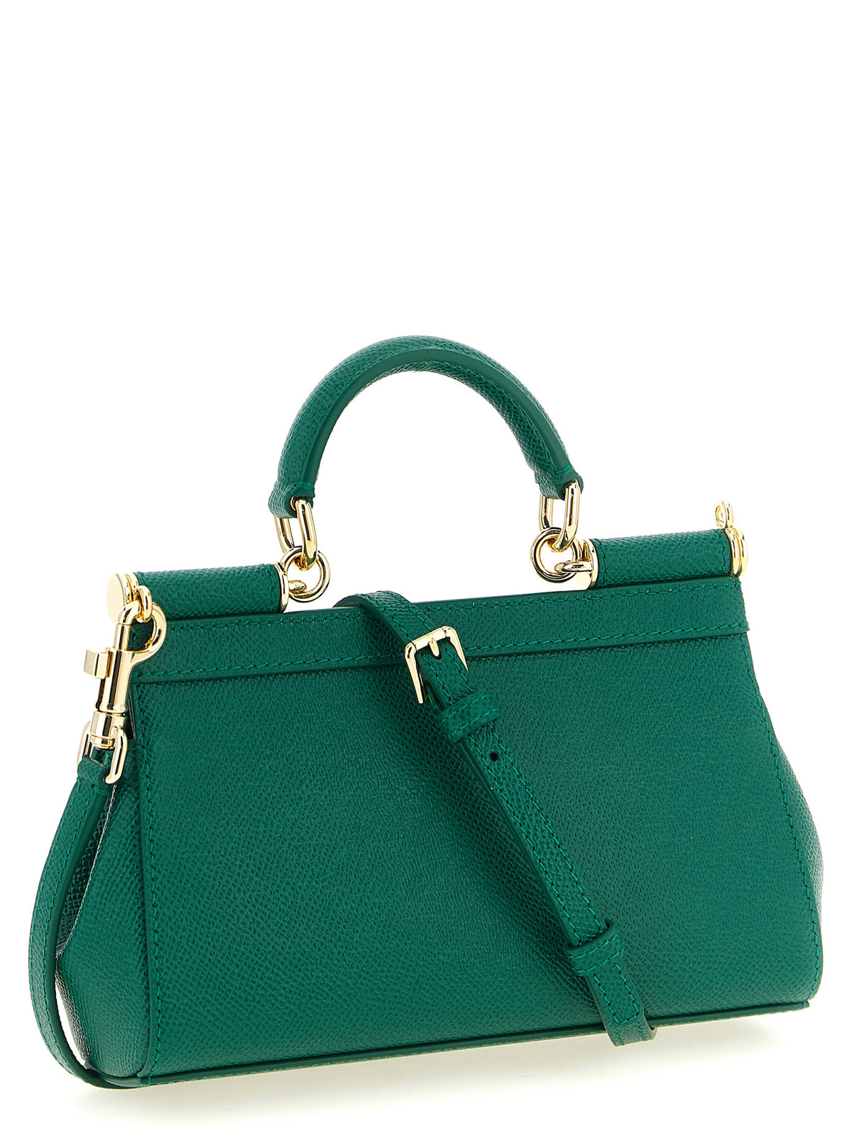 Dolce & Gabbana Mini Sicily bag in Dauphine Calfskin Green