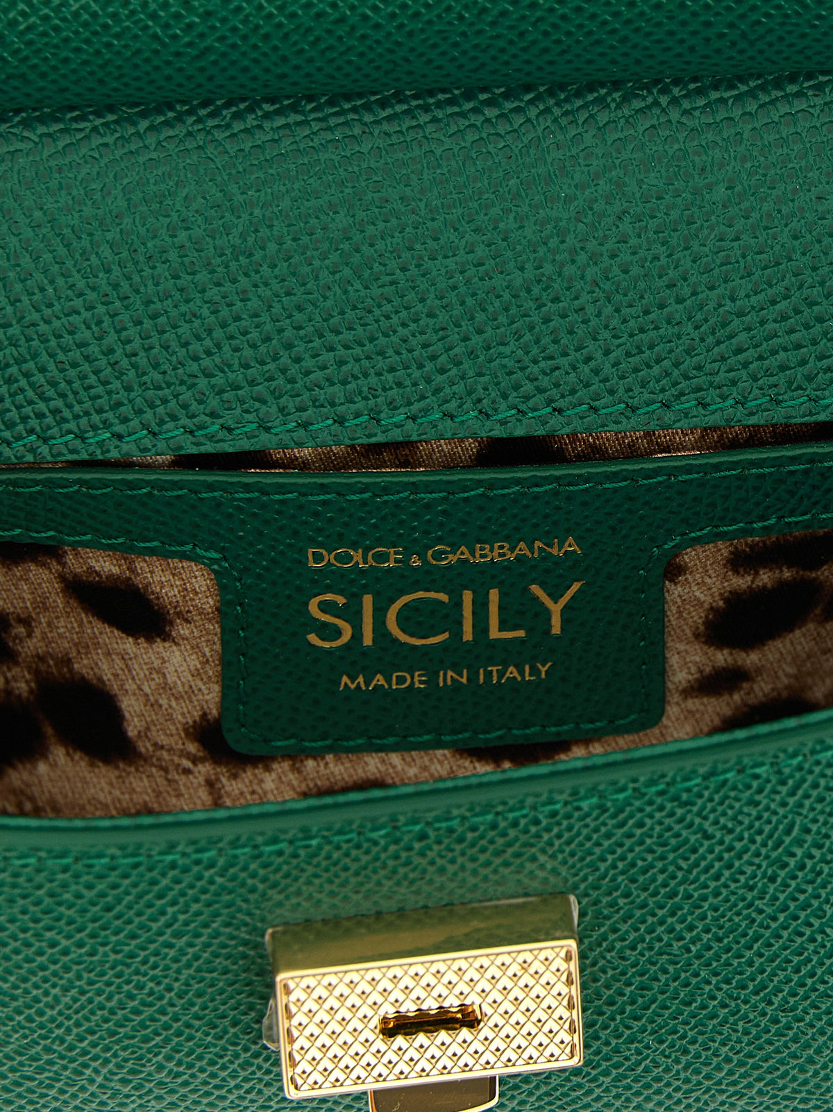 Dolce & Gabbana Mini Sicily bag in Dauphine Calfskin Green