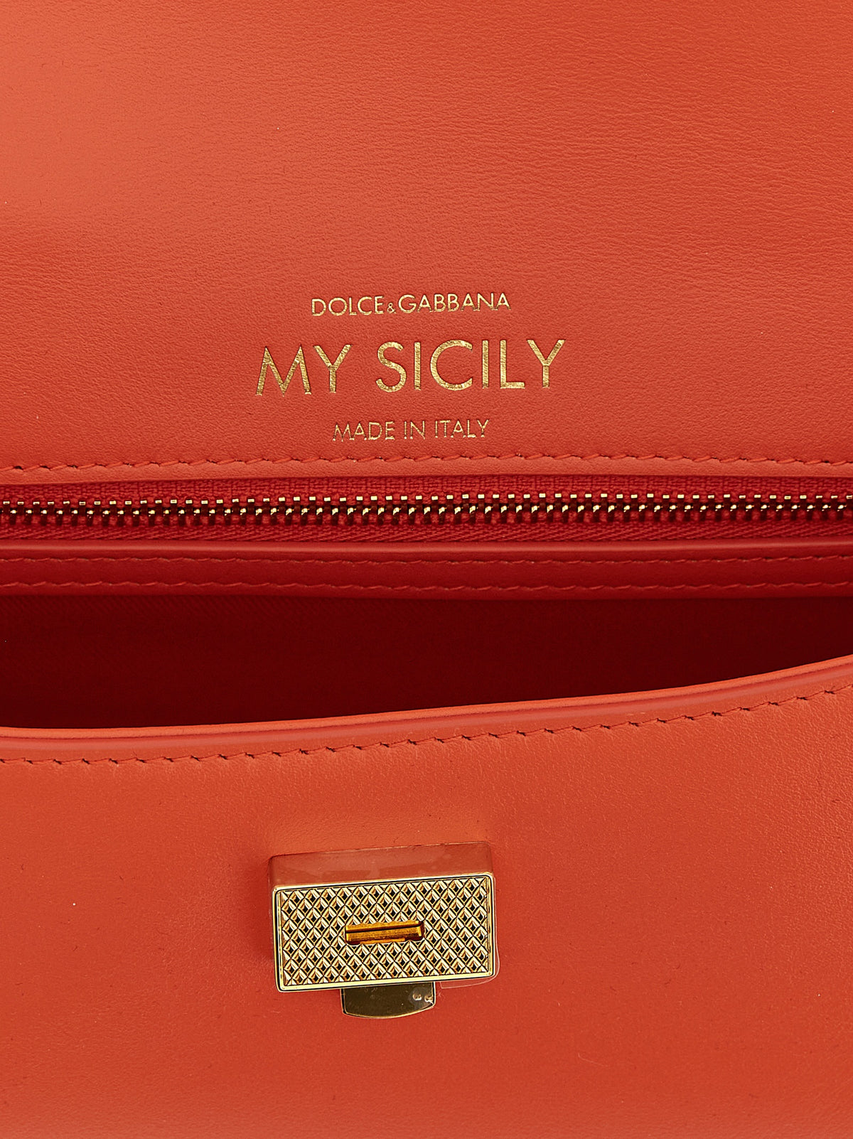 Dolce & Gabbana Mini My Sicily Plongé Calfskin Orange Handbag