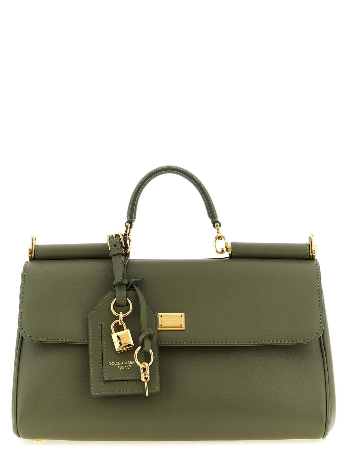 Dolce & Gabbana Medium My Sicily Plongé Calf Leather Handbag Green