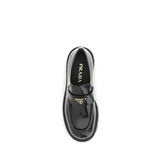 Prada Black Calf Leather Bos Taurus Slip-On Loafers