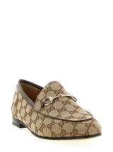 Gucci Beige Polyester Slip-On Loafers