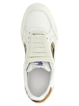 Burberry Beige Leather Low Top Sneakers