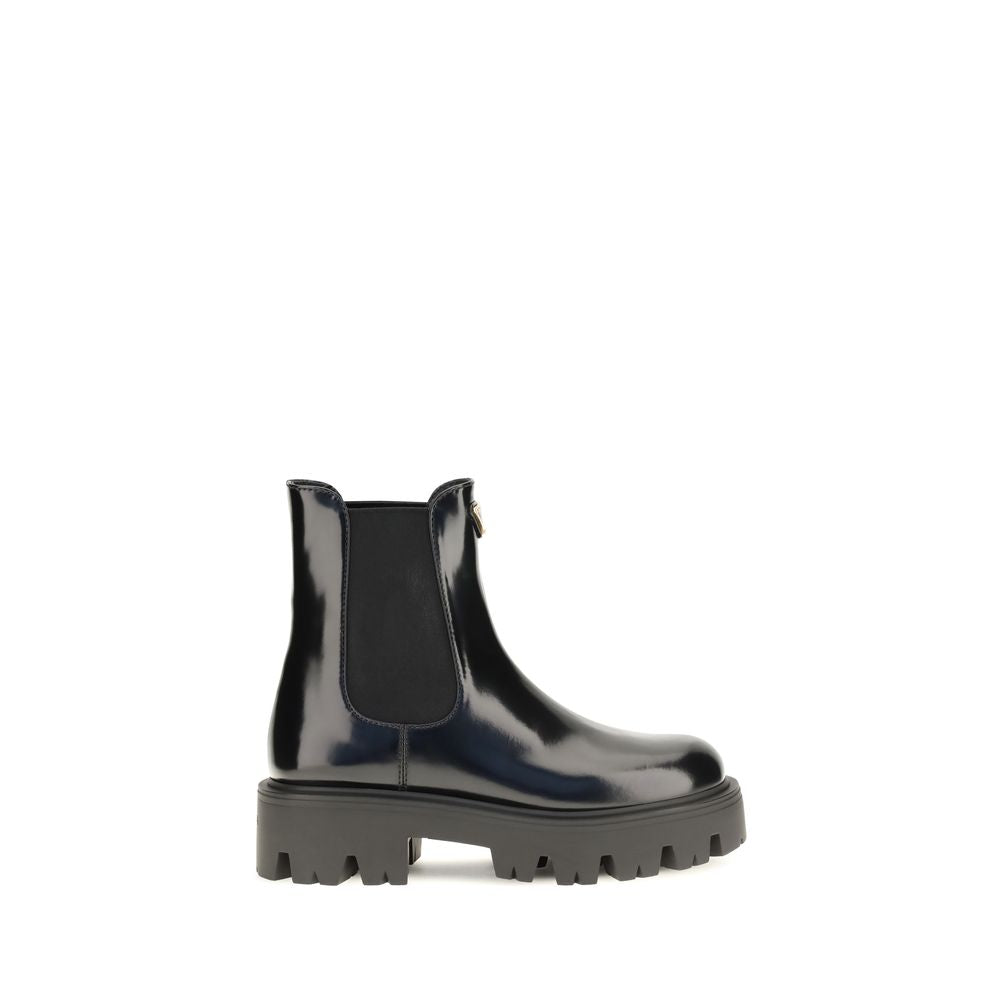 Prada Black Leather Booties