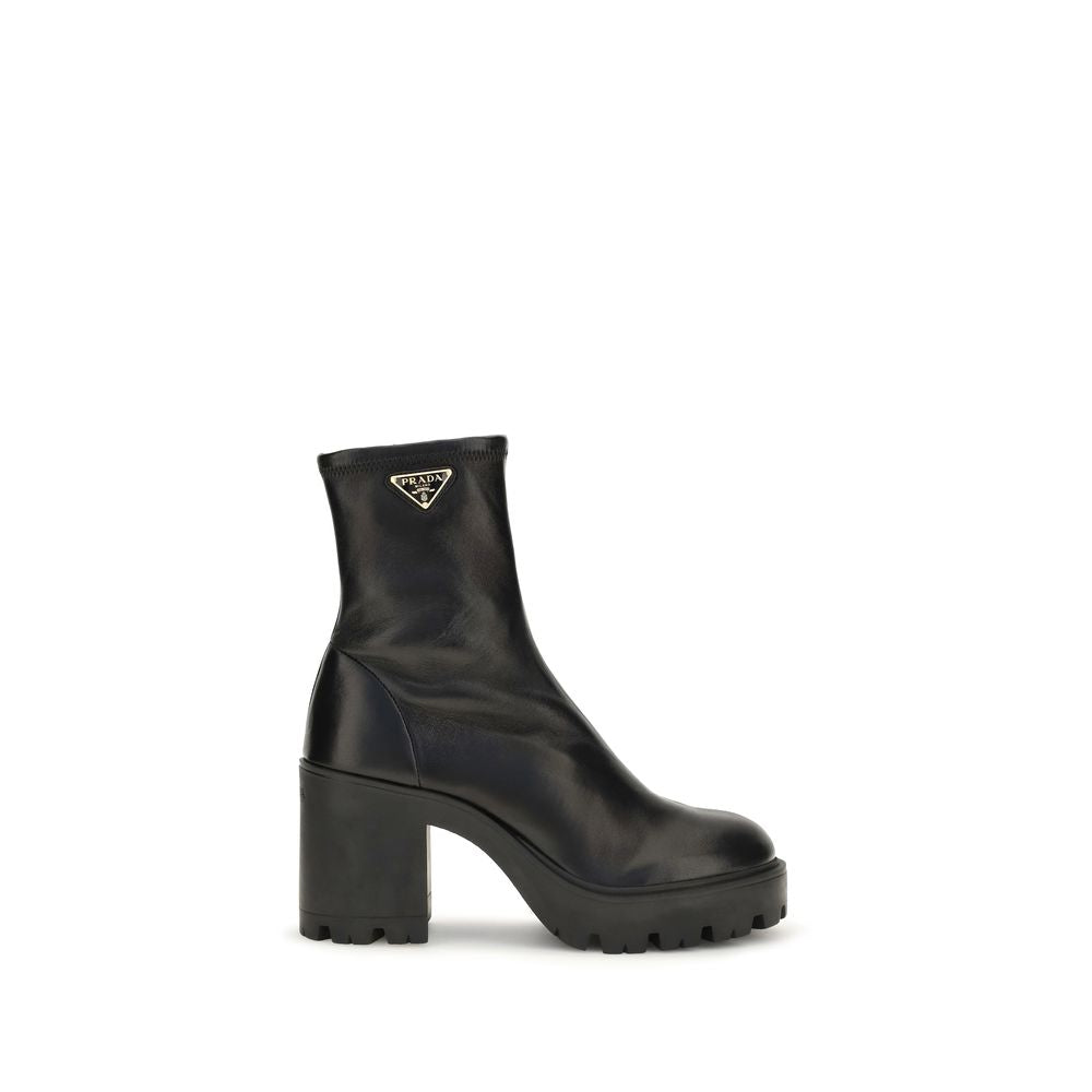 Prada Black Stretch Nappa Leather Booties
