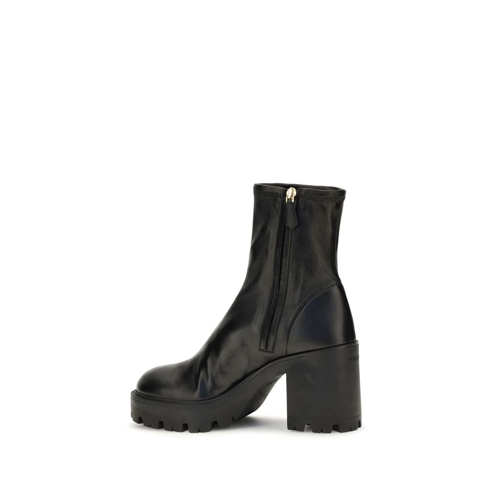 Prada Black Stretch Nappa Leather Booties