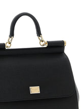 Dolce & Gabbana Sicily Large Black Dauphine Calfskin Handbag