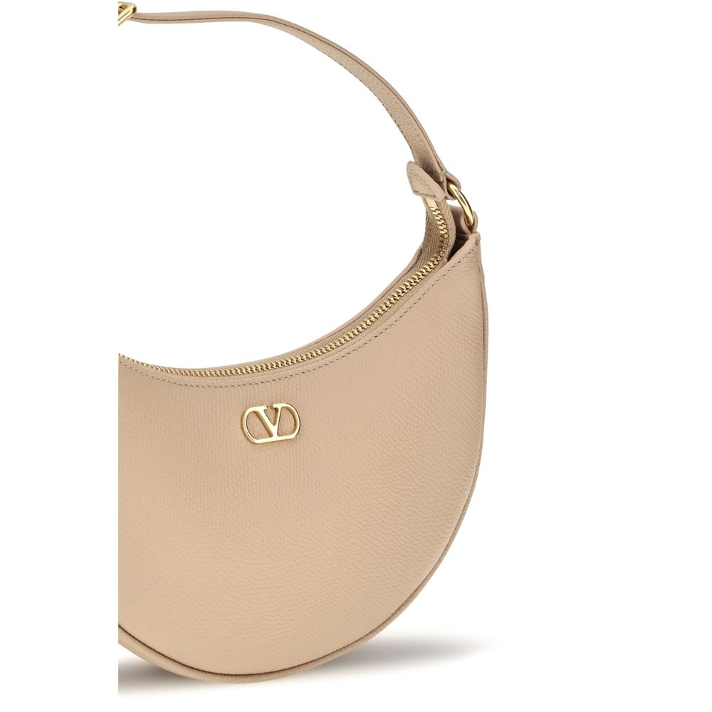 Valentino Garavani Mini Hobo VLogo Beige Shoulder Bag