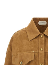 Versace Brown Lamb Leather Leather Jacket