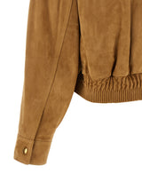 Versace Brown Lamb Leather Leather Jacket