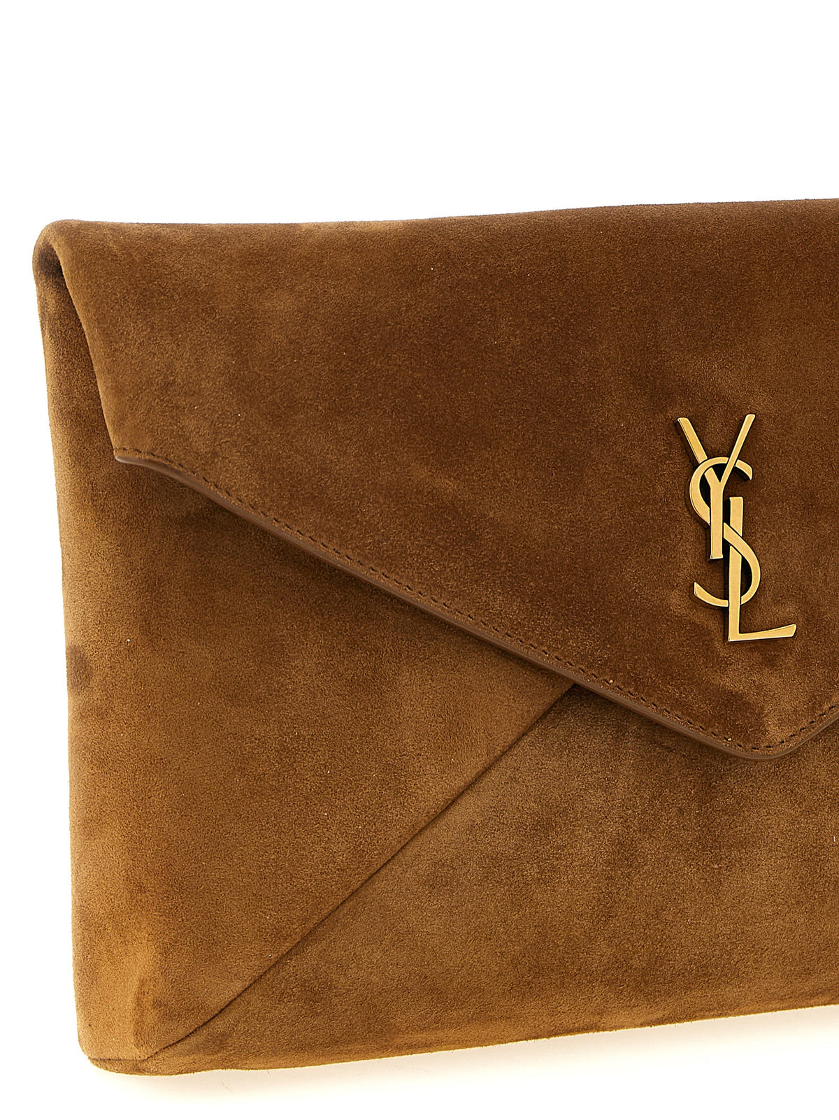 Saint Laurent Cassandre Large Envelope Pouch In Suede