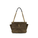 Saint Laurent Niki Tripouch In Suede Light Musk