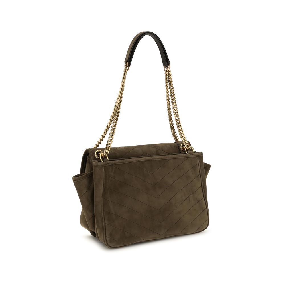 Saint Laurent Niki Tripouch In Suede Light Musk