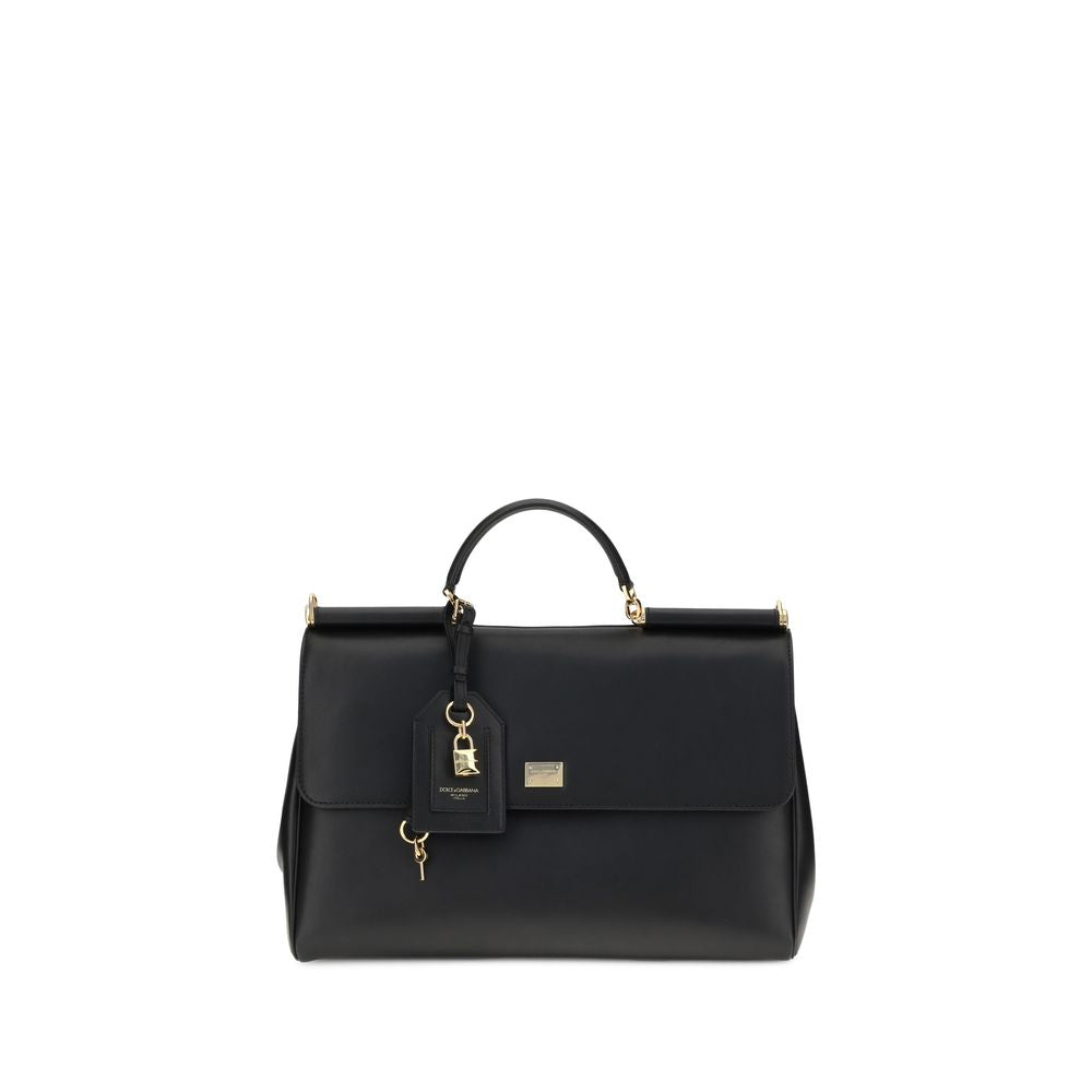 Dolce & Gabbana Maxi My Sicily Black Calf Leather Handbag