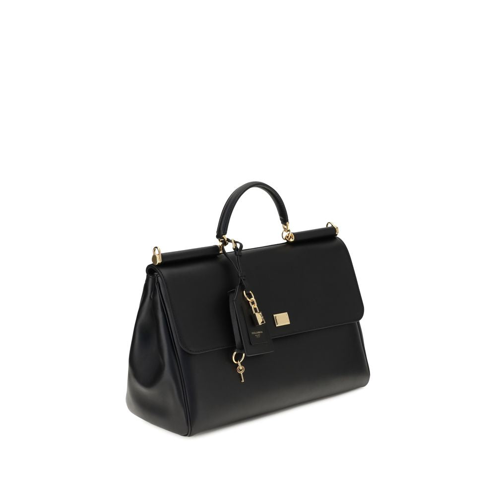 Dolce & Gabbana Maxi My Sicily Black Calf Leather Handbag