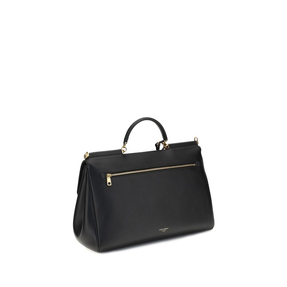 Dolce & Gabbana Maxi My Sicily Black Calf Leather Handbag