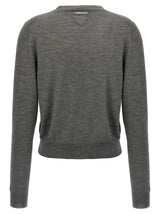 Prada Gray Virgin Wool Cardigan