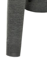 Prada Gray Virgin Wool Cardigan